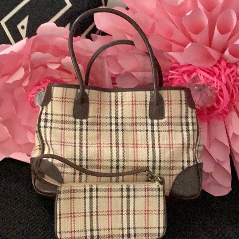 Vintage Carryland Plaid Satchel with small wristlet.